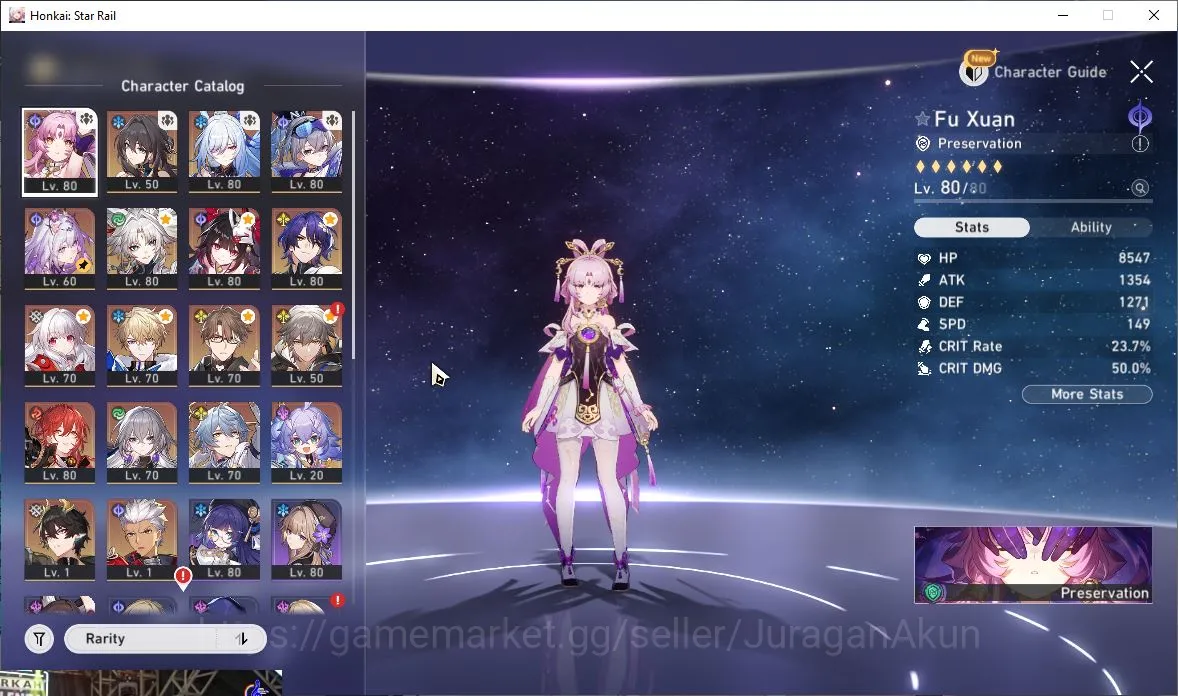 Honkai Star Rail Accounts End Game ASIA|TL69| 10 Limited |[Castorice,Jingliu,Feixiao,Sparkle,Sunday,Ruan Mei,ETC]| MC Male 6