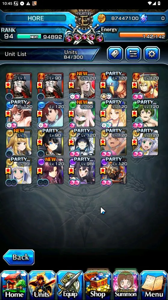 Grand Summoners Accounts Mid-Game Global|Rank 94|19 Ascend[MomoTW,IndexTW,UbelTW,GamagooriTW,Narberal,Young 3