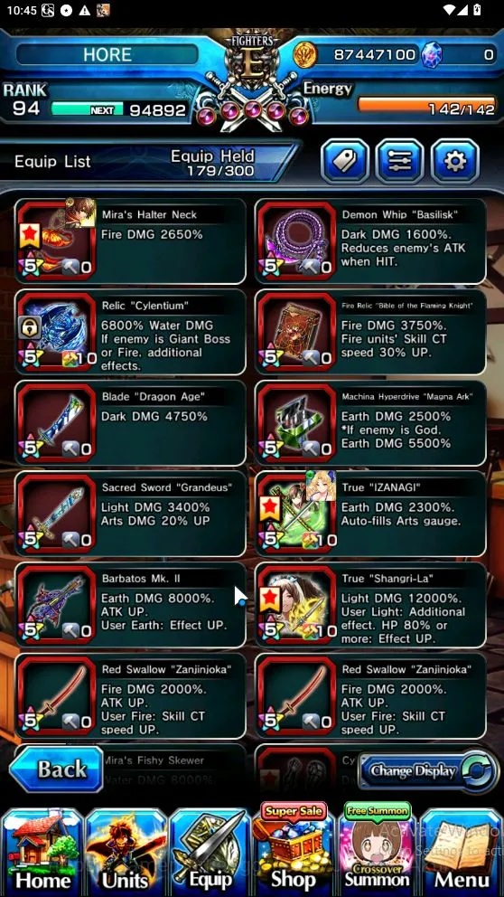 Grand Summoners Accounts Mid-Game Global|Rank 94|19 Ascend[MomoTW,IndexTW,UbelTW,GamagooriTW,Narberal,Young 4