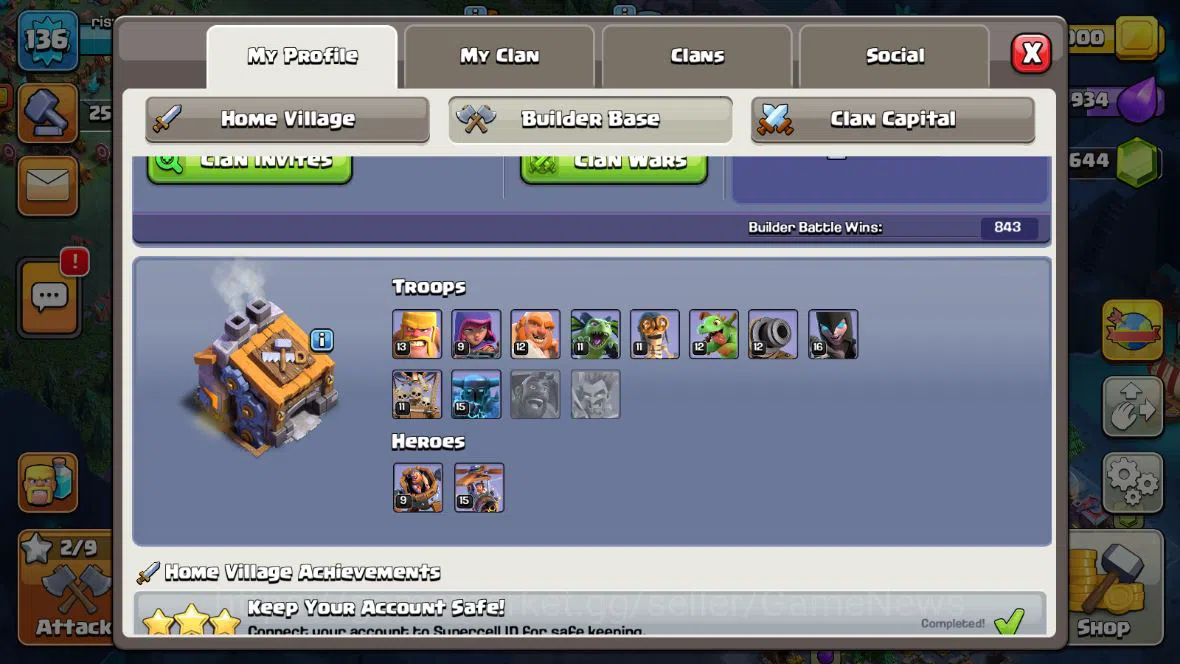 Clash of Clans Accounts TH 14-BH 9|LV 136|TROPHY 2451|HH 8|BK 33,AQ 38,GW  image 4