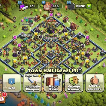 Clash of Clans High-End TH 14-BH 9|LV 136|TROPHY 2451|HH 8|BK 33,AQ 38,GW  image 1