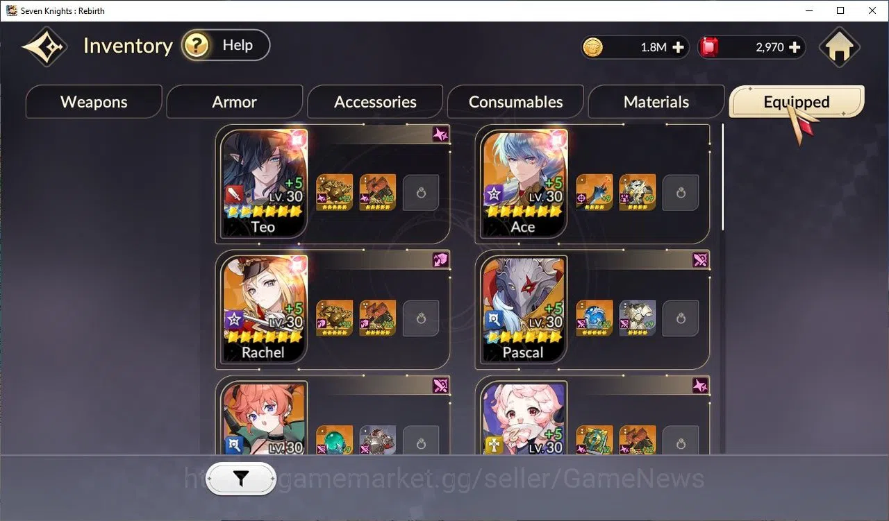 Seven Knights Re:Birth Accounts [Re:BIRTH] Global3000xxx|8 Legendary|(TeoTc2,Pasca image 9