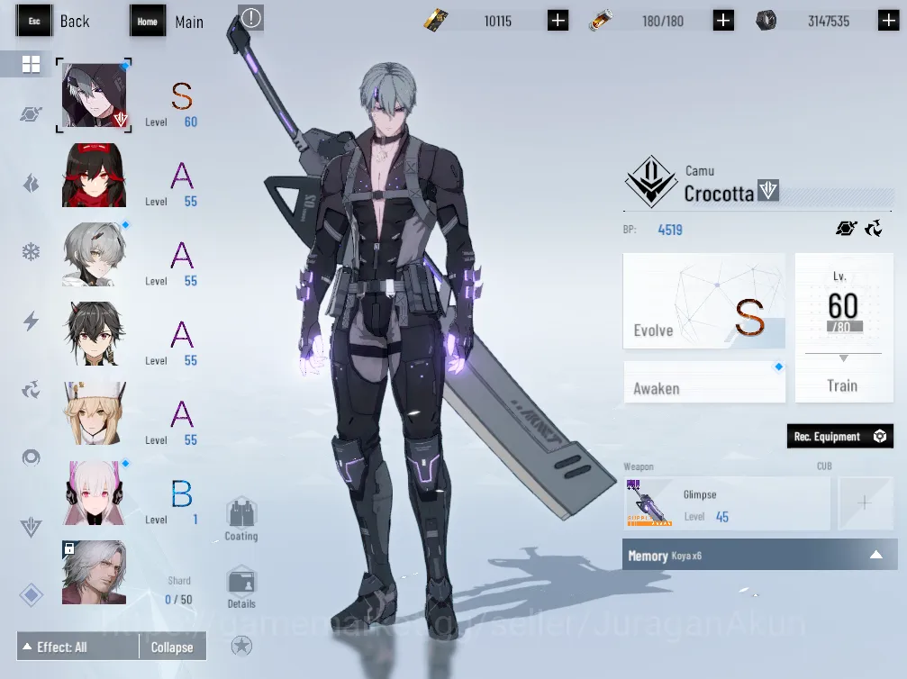 Punishing: Gray Raven Accounts Starter NA | Starter 10.1K BC + 5.1K GC + 9.6K BlueC | 2 Ticket S Selector + 1 Ticket Weapon 2