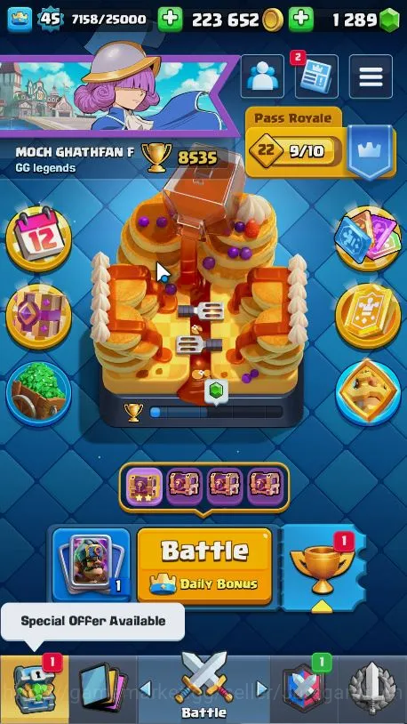 Lvl 45|Trophy 8535|KTL 14|Limited Skin Emote|Card 121|1 HERO,6 EVO,8 Champ,21 Legend,33 Epic,30 Rare,29Common|TakeEmail(CR1041) Clash Royale Midgame Lvl 45|Trophy 8535|KTL 14|Limited Skin Emote|Card image 1
