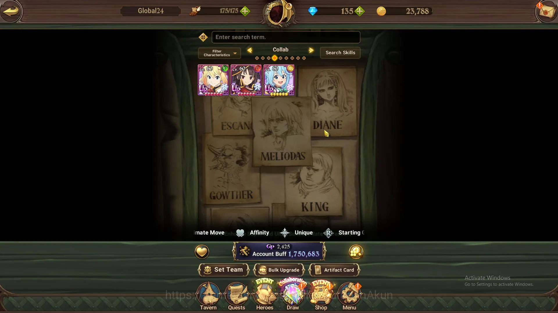 The Seven Deadly Sins: Grand Cross Accounts Midgame Global|1,7M CC|1 LR + 3 UR + Blessing Collabs + 135 Gems 4