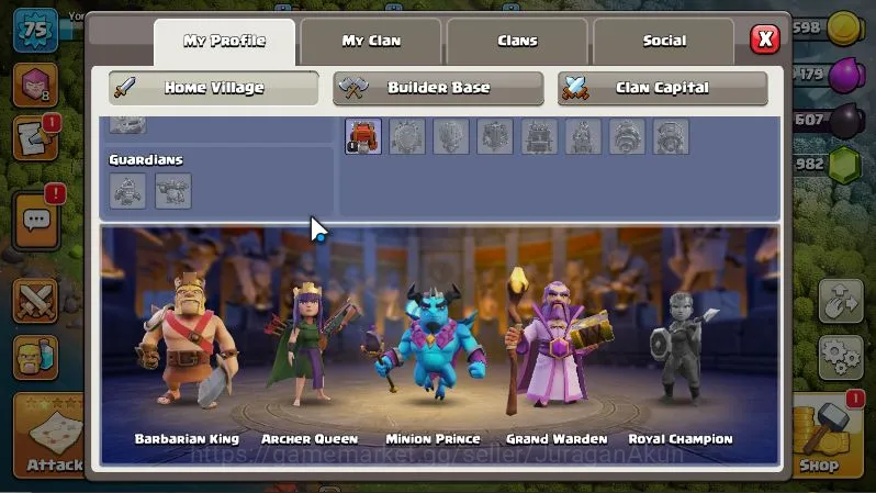 Clash of Clans Accounts Mid-Tier TH 13 - BH 6|Limited Skin|LV 75|HH 5|BK 26,AQ 45,GW 9,MP 20,RC 0|Gems 982|CN 4