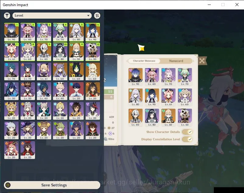 Genshin Impact Accounts Mid Game ASIA|AR 55| 4 Limited+3 [5 Star's Weapon] | (Yelan C1,Flins)+Sign [Skirk,Arlecchino] |MC 4