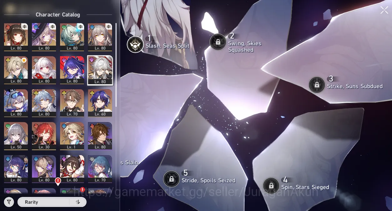 Honkai Star Rail Accounts End Game ASIA [TL70] 9 Limited (Acheron E2+Sign, The Herta+Sign, Aventurine &ETC)|Amphoreus|Take 5