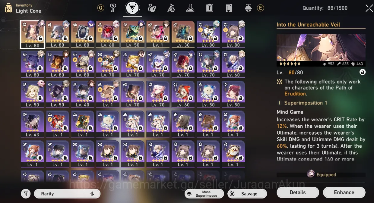 Honkai Star Rail Accounts End Game ASIA [TL70] 9 Limited (Acheron E2+Sign, The Herta+Sign, Aventurine &ETC)|Amphoreus|Take 8