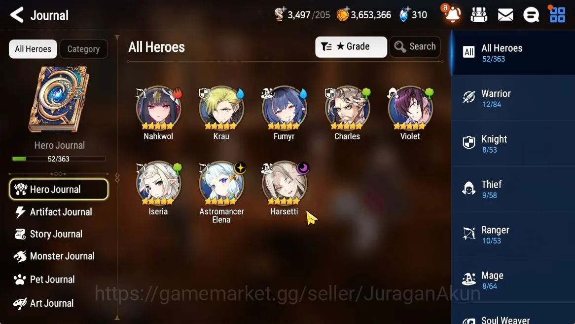 Epic Seven Accounts Starter Global Unverif|Fresh Starter|2 ML(Har setti, Astromancer Elena) Nahkwol, Krau, Violet, etc|POH 3