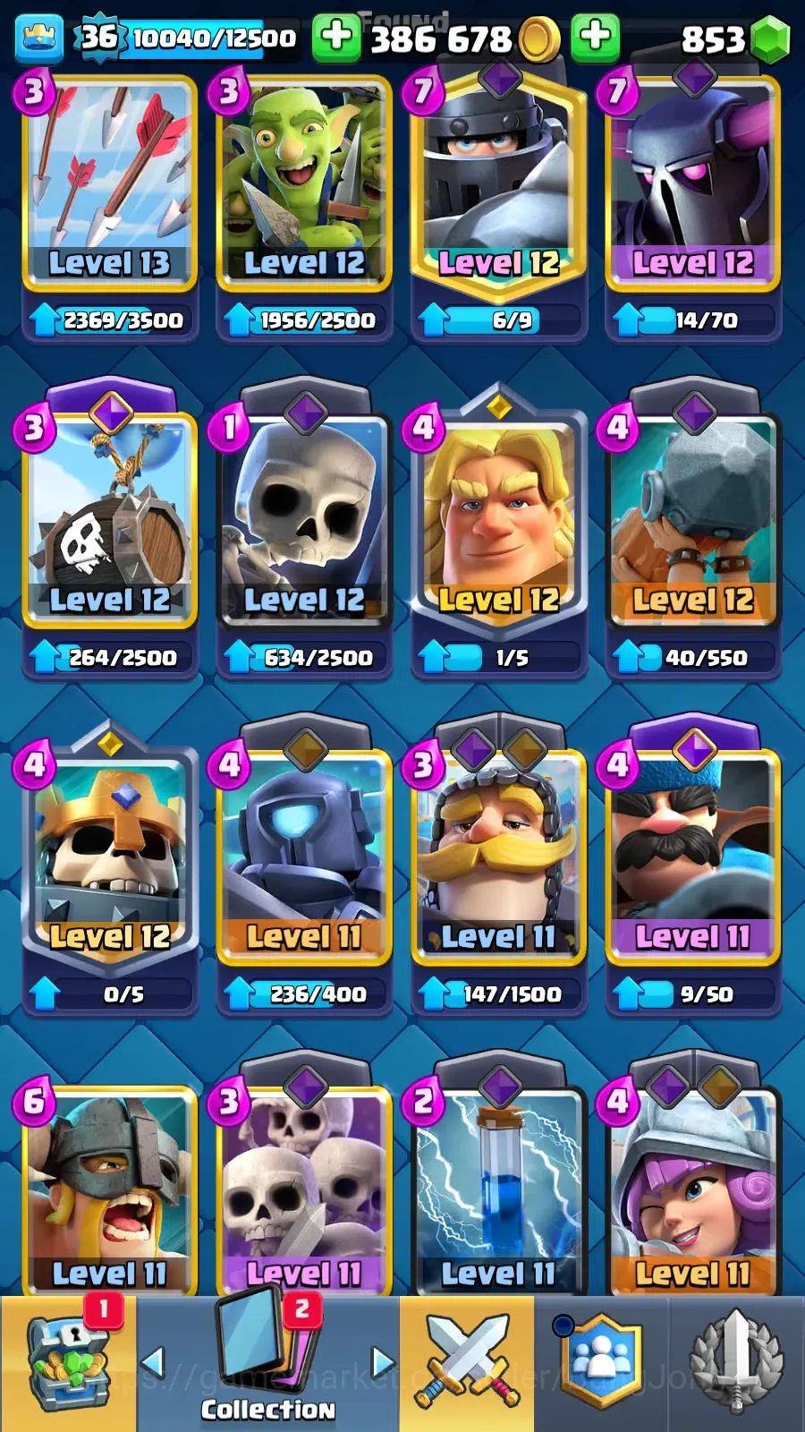 Clash Royale Accounts Lv 36|KTL 12|Trophy 7832|Card 117|1 Hero (Golden K image 10