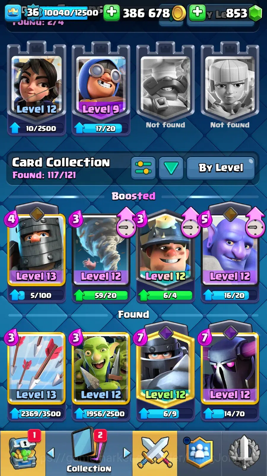 Clash Royale Accounts Lv 36|KTL 12|Trophy 7832|Card 117|1 Hero (Golden K image 11