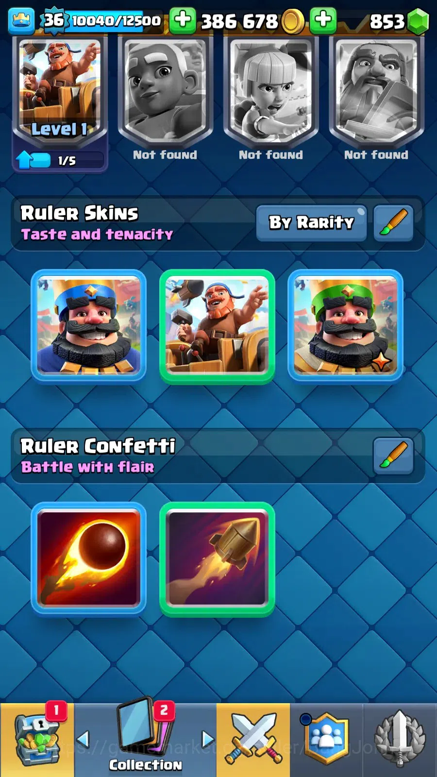 Clash Royale Accounts Lv 36|KTL 12|Trophy 7832|Card 117|1 Hero (Golden K image 12