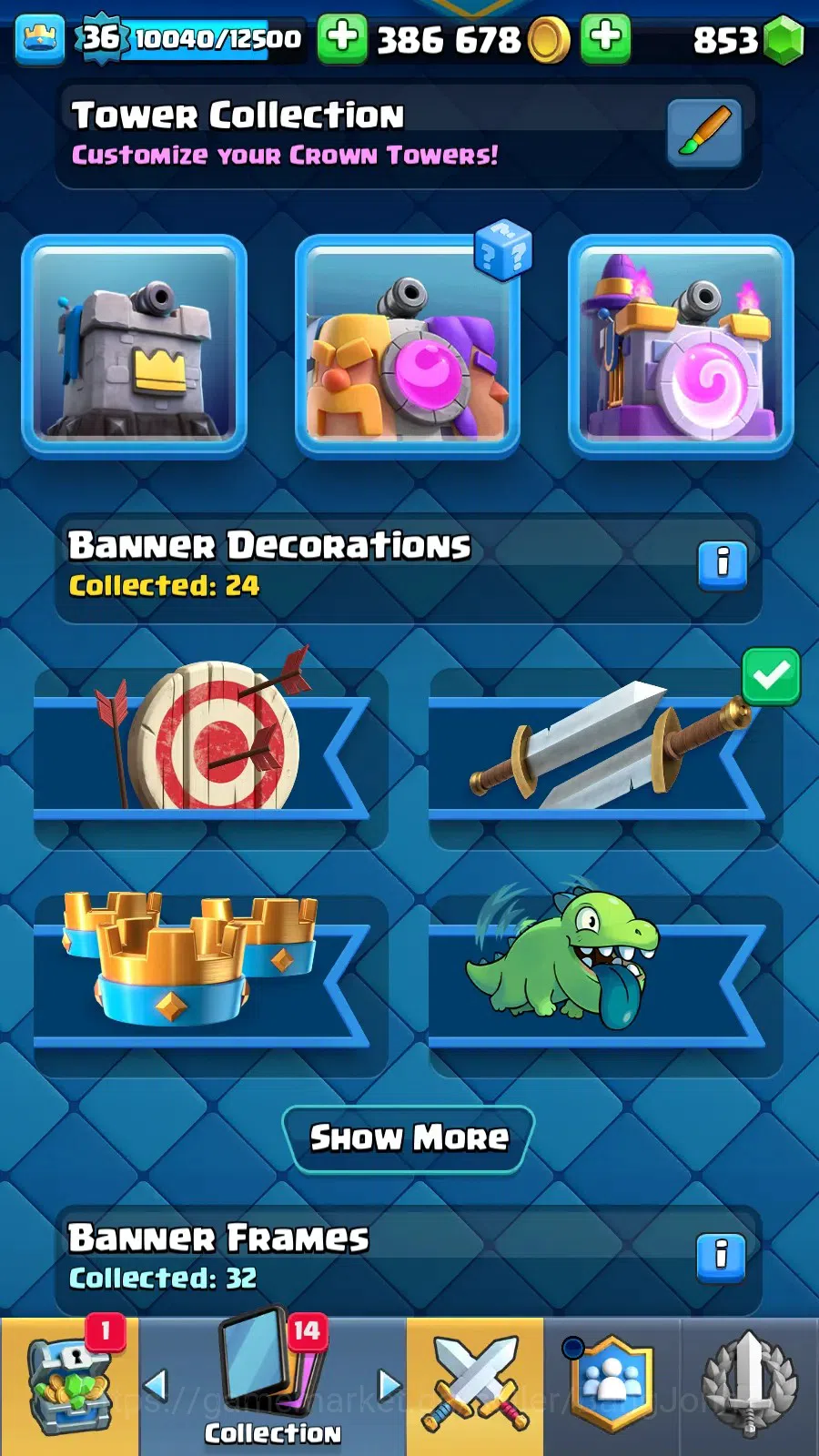 Clash Royale Accounts Lv 36|KTL 12|Trophy 7832|Card 117|1 Hero (Golden K image 15