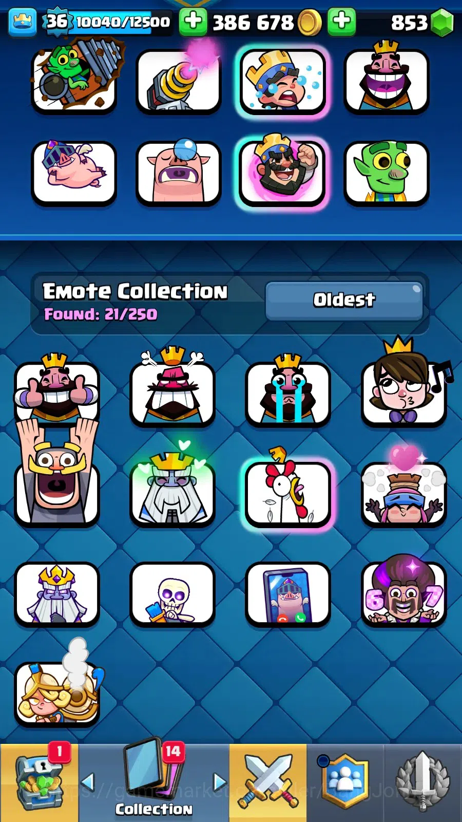 Clash Royale Accounts Lv 36|KTL 12|Trophy 7832|Card 117|1 Hero (Golden K image 16