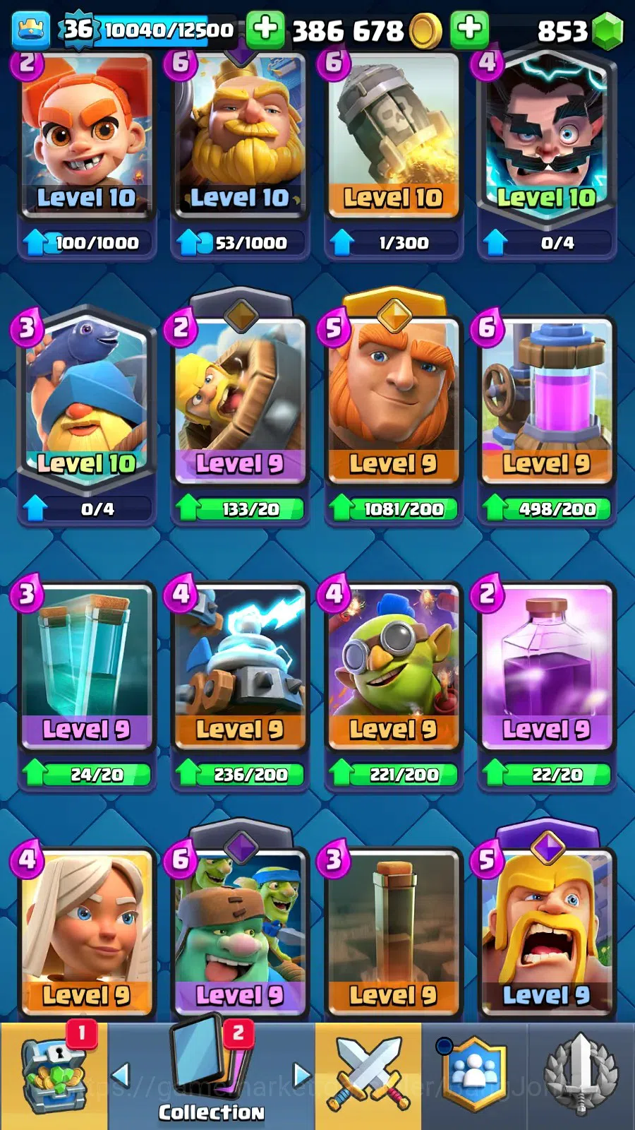 Clash Royale Accounts Lv 36|KTL 12|Trophy 7832|Card 117|1 Hero (Golden K image 3