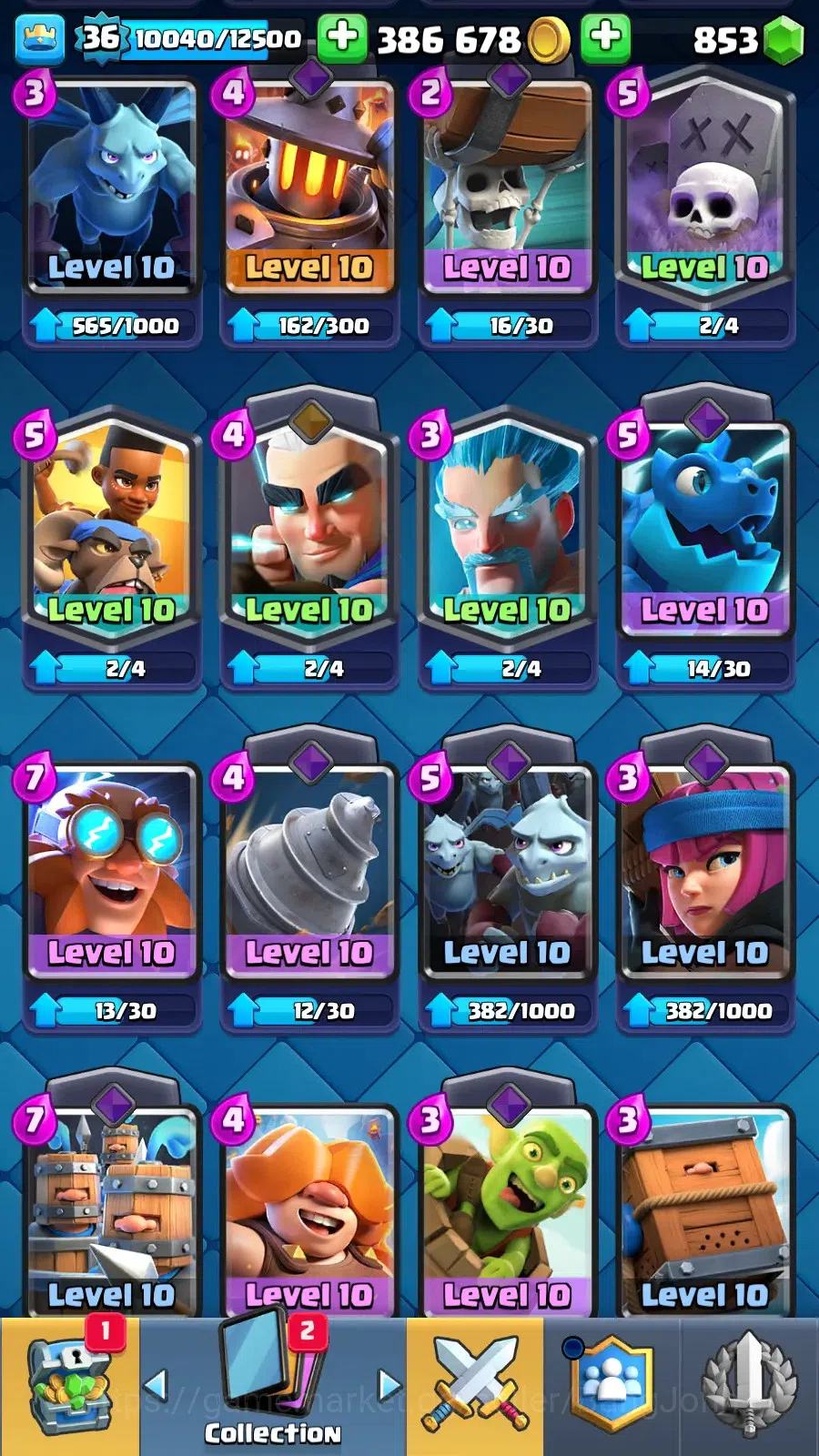Clash Royale Accounts Lv 36|KTL 12|Trophy 7832|Card 117|1 Hero (Golden K image 5