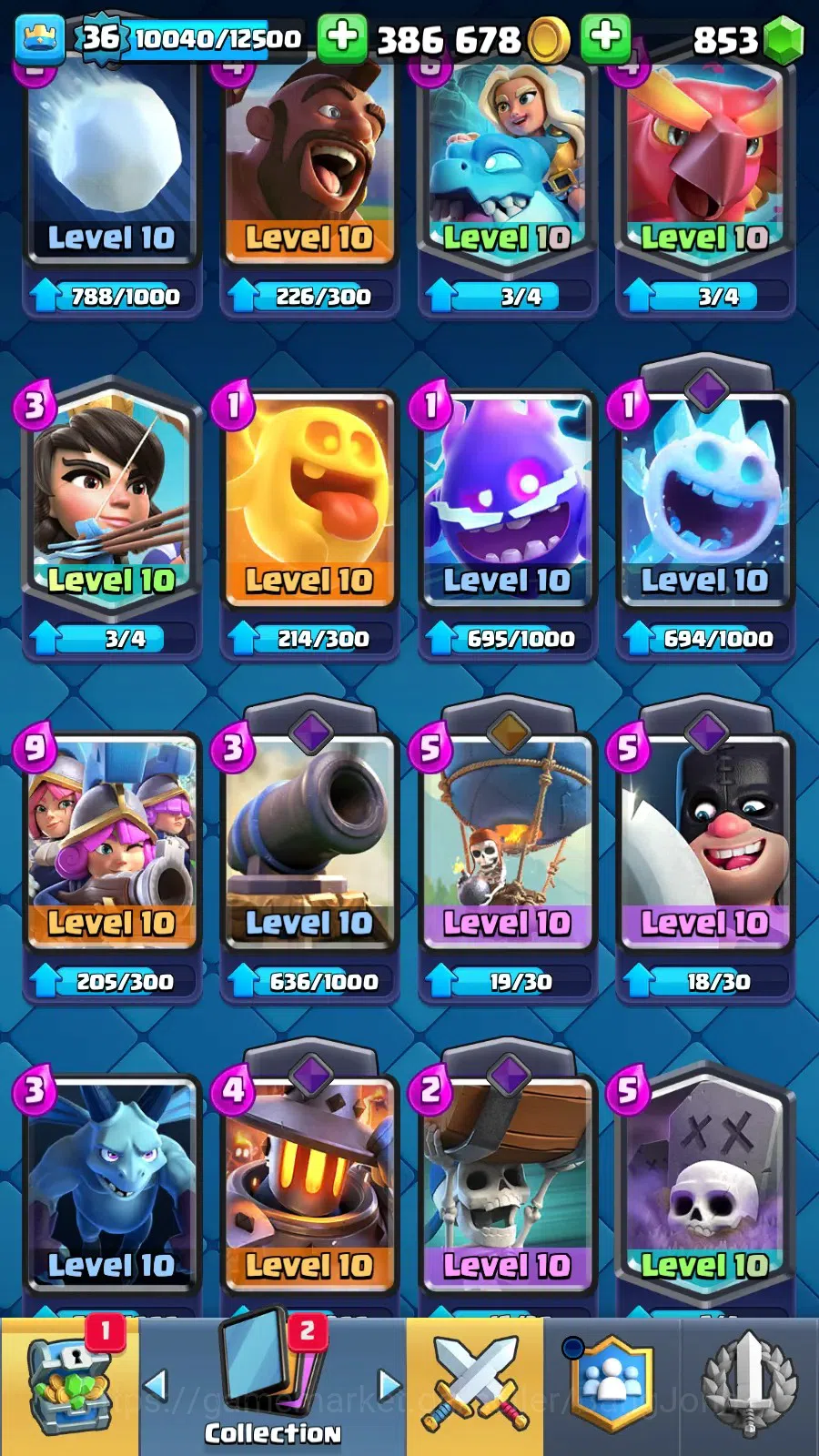 Clash Royale Accounts Lv 36|KTL 12|Trophy 7832|Card 117|1 Hero (Golden K image 6
