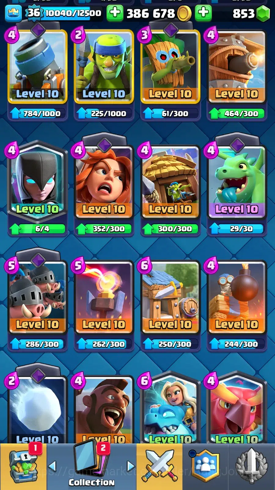 Clash Royale Accounts Lv 36|KTL 12|Trophy 7832|Card 117|1 Hero (Golden K image 7