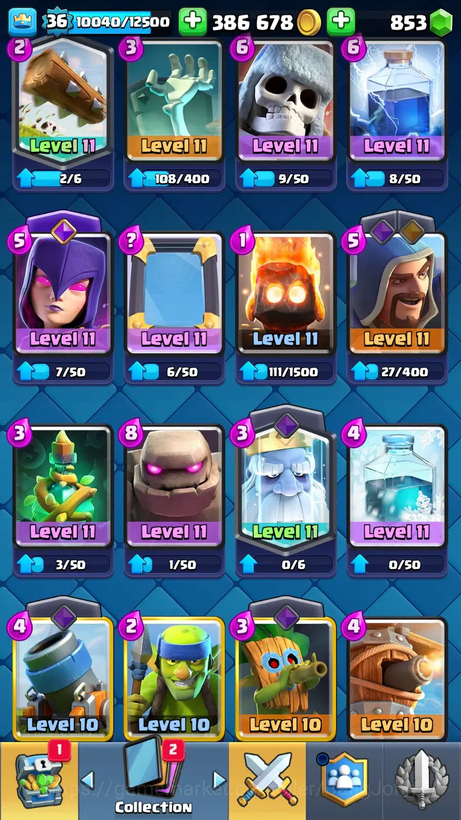 Clash Royale Accounts Lv 36|KTL 12|Trophy 7832|Card 117|1 Hero (Golden K image 8