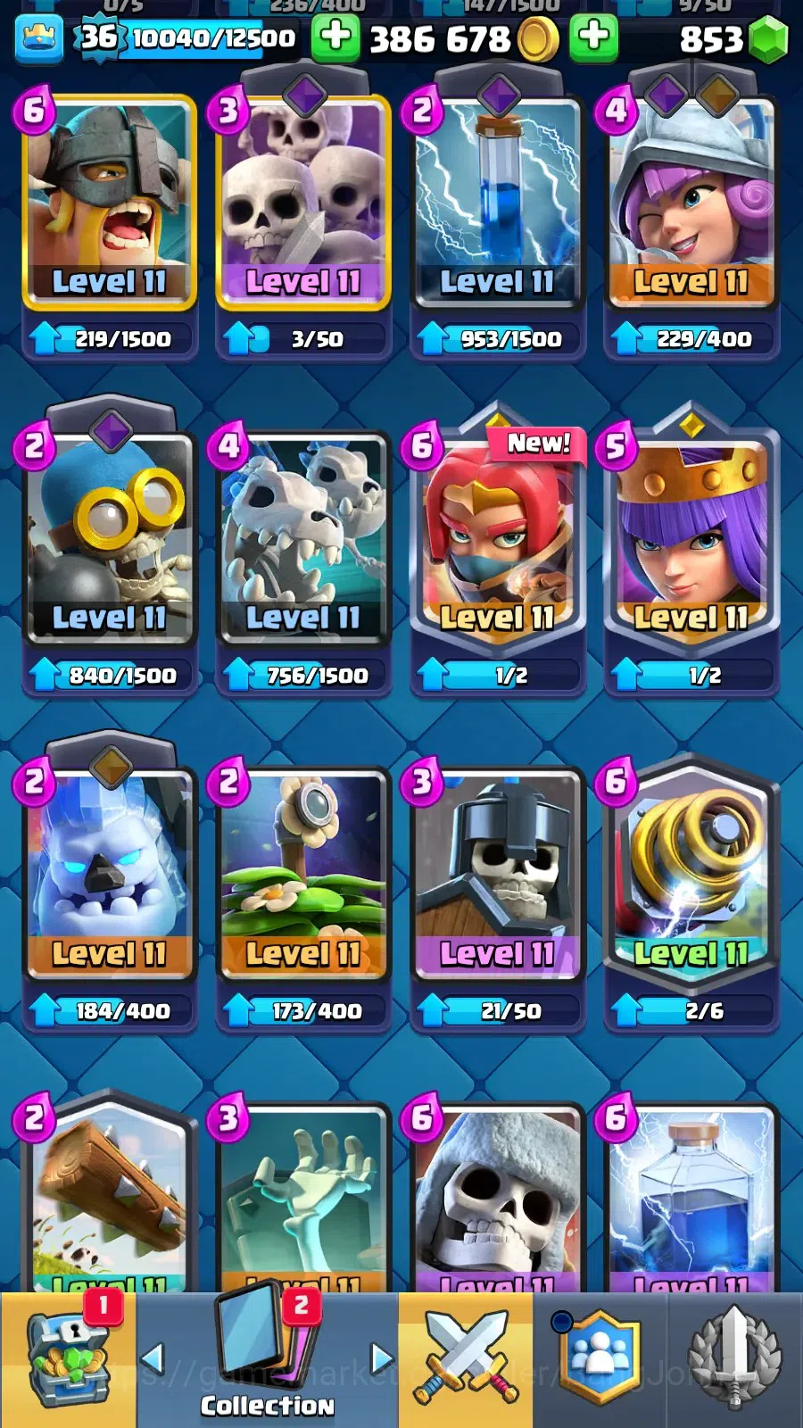 Clash Royale Accounts Lv 36|KTL 12|Trophy 7832|Card 117|1 Hero (Golden K image 9