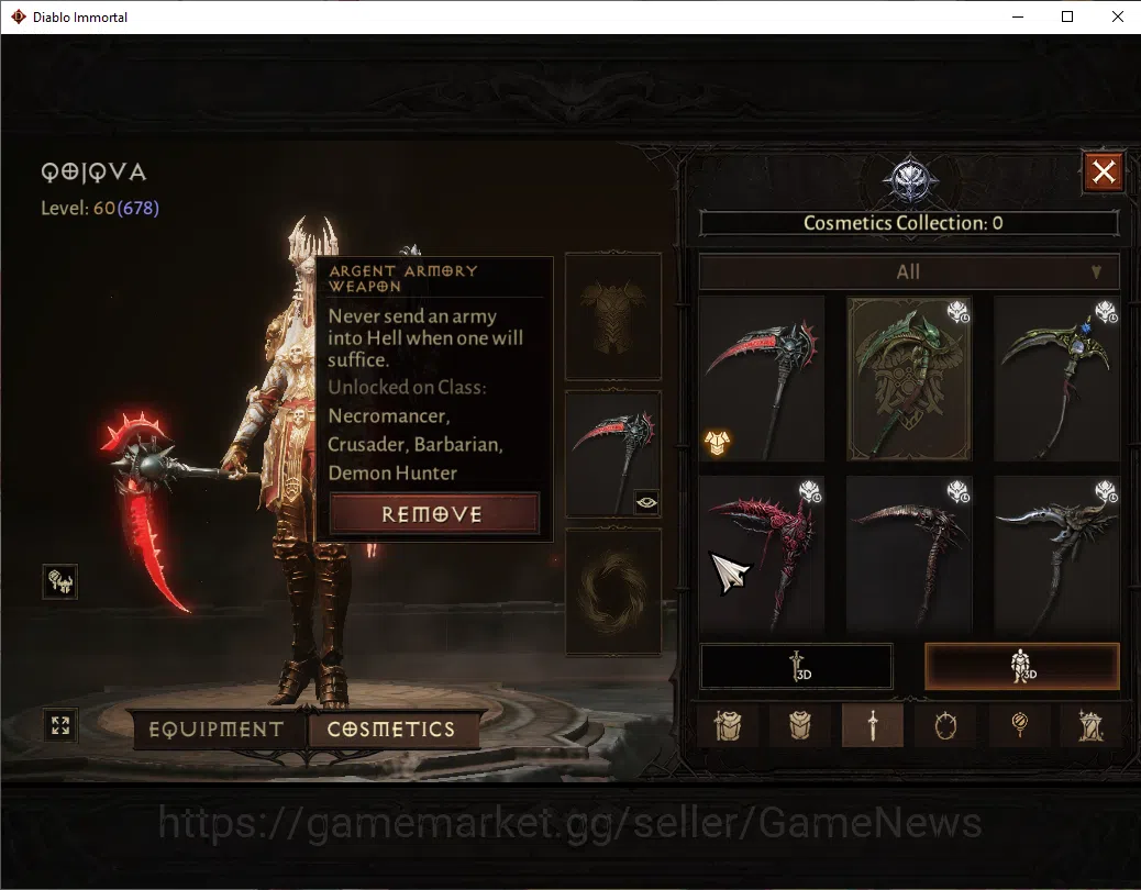 Diablo Immortal Accounts SA-Malah|CS ON|Lv60(678)|Necromancer|CR 38k|Reso 4 image 10