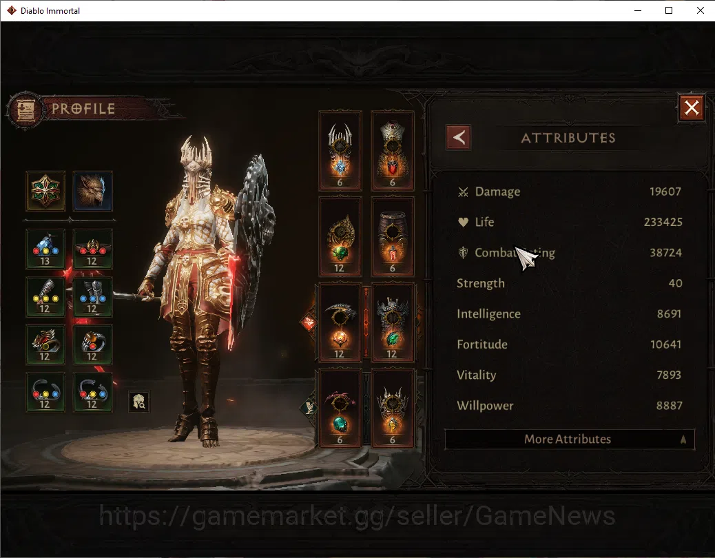 Diablo Immortal Accounts SA-Malah|CS ON|Lv60(678)|Necromancer|CR 38k|Reso 4 image 4
