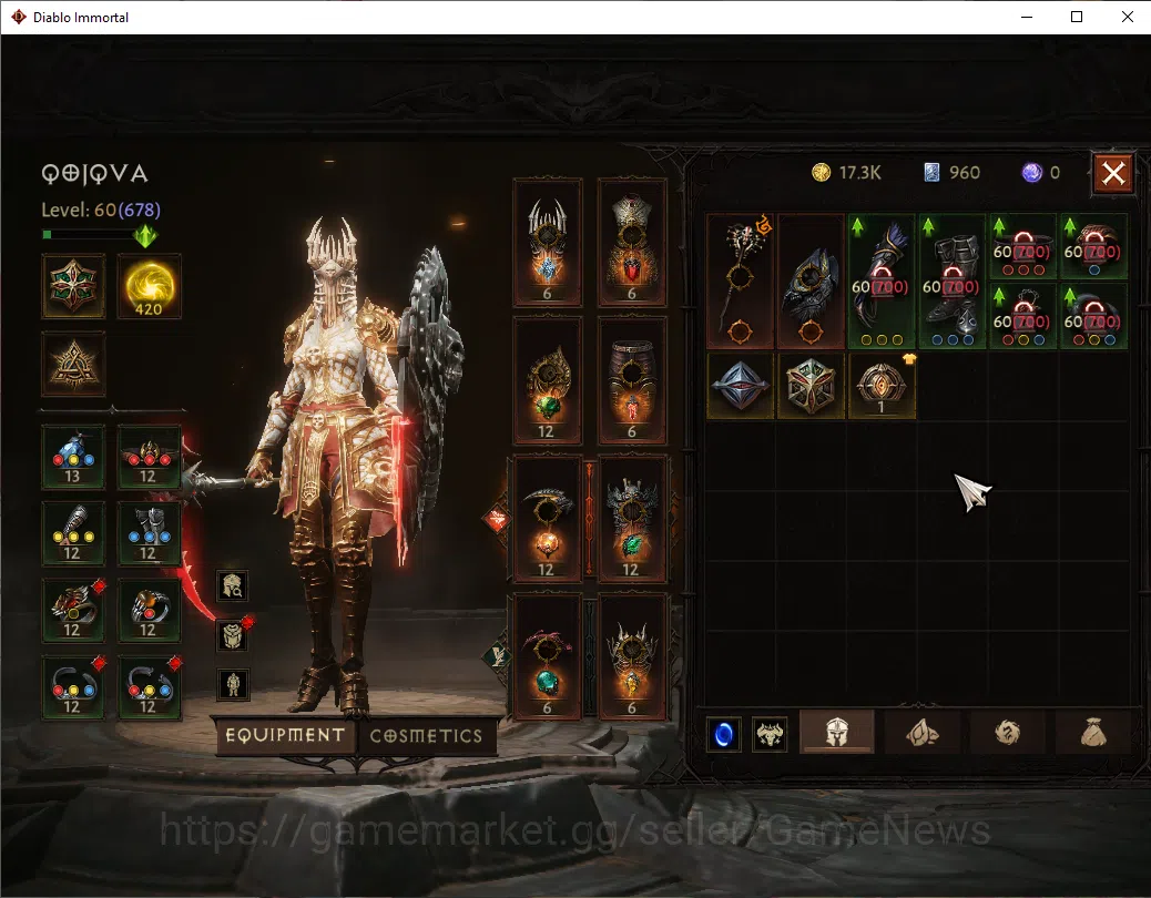 Diablo Immortal Accounts SA-Malah|CS ON|Lv60(678)|Necromancer|CR 38k|Reso 4 image 6