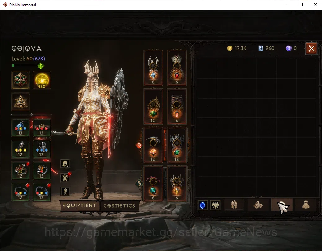 Diablo Immortal Accounts SA-Malah|CS ON|Lv60(678)|Necromancer|CR 38k|Reso 4 image 8