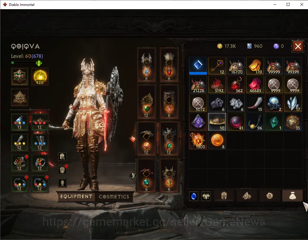 Diablo Immortal Accounts SA-Malah|CS ON|Lv60(678)|Necromancer|CR 38k|Reso 4 image 9
