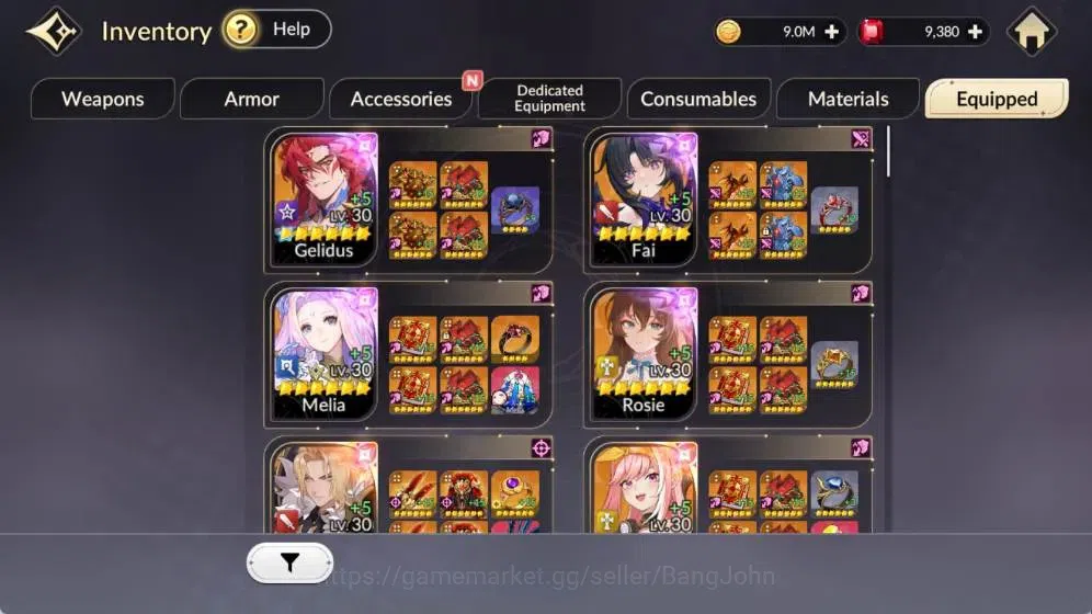 Seven Knights Re:Birth Accounts Global|4 EX7(Gelidus TC1,Fai,Melia,Roise)|18 TC6 ( image 6