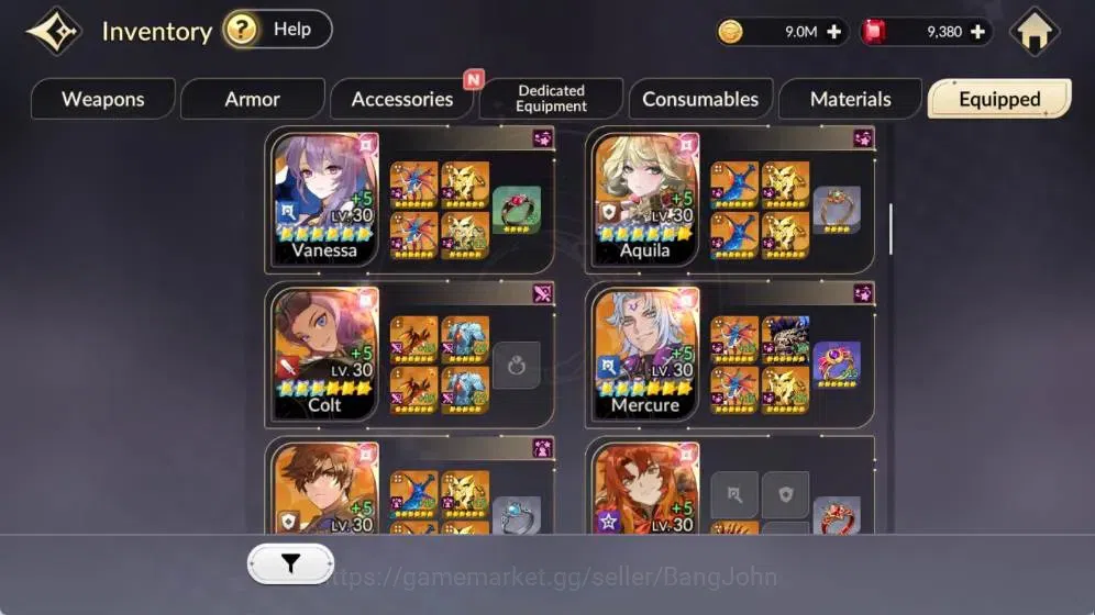 Seven Knights Re:Birth Accounts Global|4 EX7(Gelidus TC1,Fai,Melia,Roise)|18 TC6 ( image 9