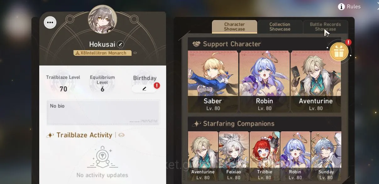 Honkai Star Rail Accounts End Game ASIA|TL 70|13 Limited|[Saber+Sign,Robin+Sign,Castorice+Sign,FeixiaoE1,ETC]|Amphoreus|1K 2