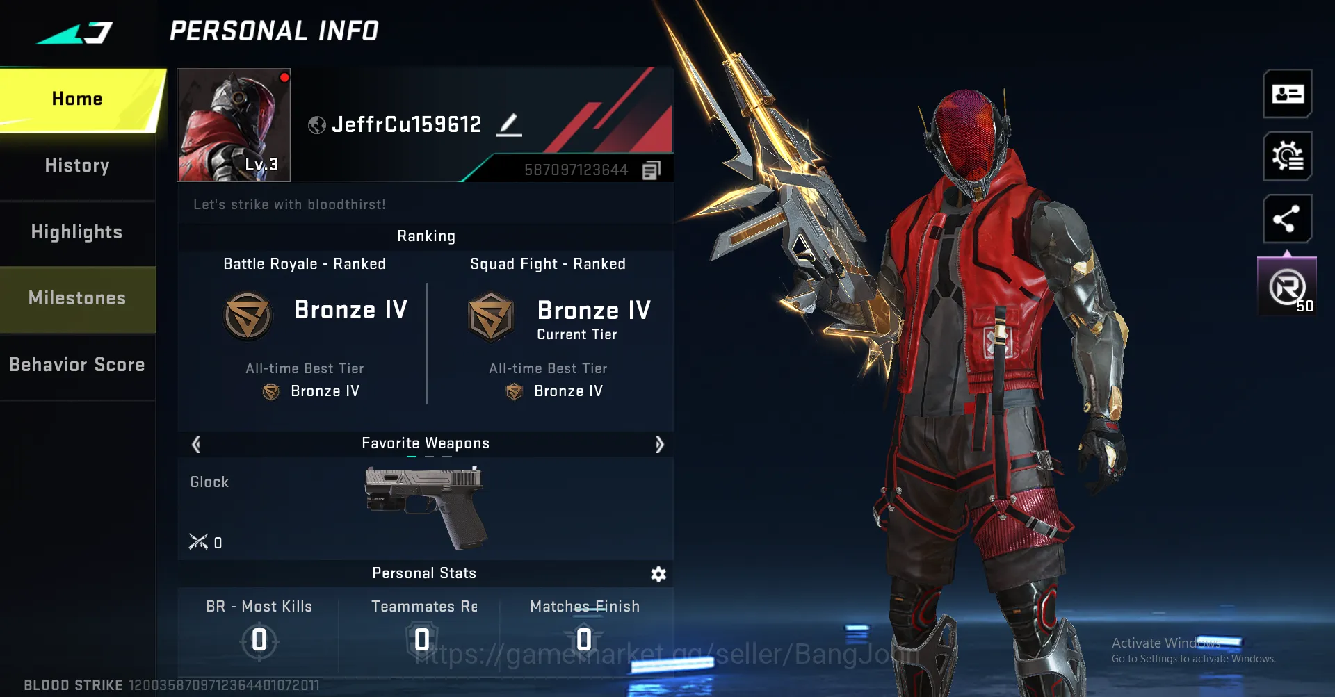 Blood Strike Accounts UMP Ultra | Change Name | BS156B image 1