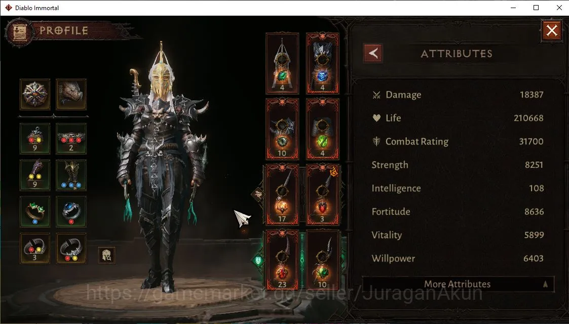 Diablo Immortal Accounts Mid-Tier SEA-Vasily|Lv60(494)Tempest|31K CR|Reso 630|Inferno I|Paragon Slayer|Hell Lv 21|Esessence 2