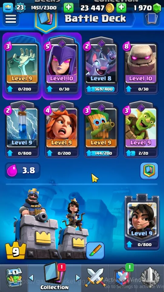 Clash Royale Accounts Midgame Lvl 23|Trophy 4065|KTL 9|Limited Skin| Card 70 | 2 Evo, 2 Legend, 19 Epic, 23 Rare, 26 Common 2