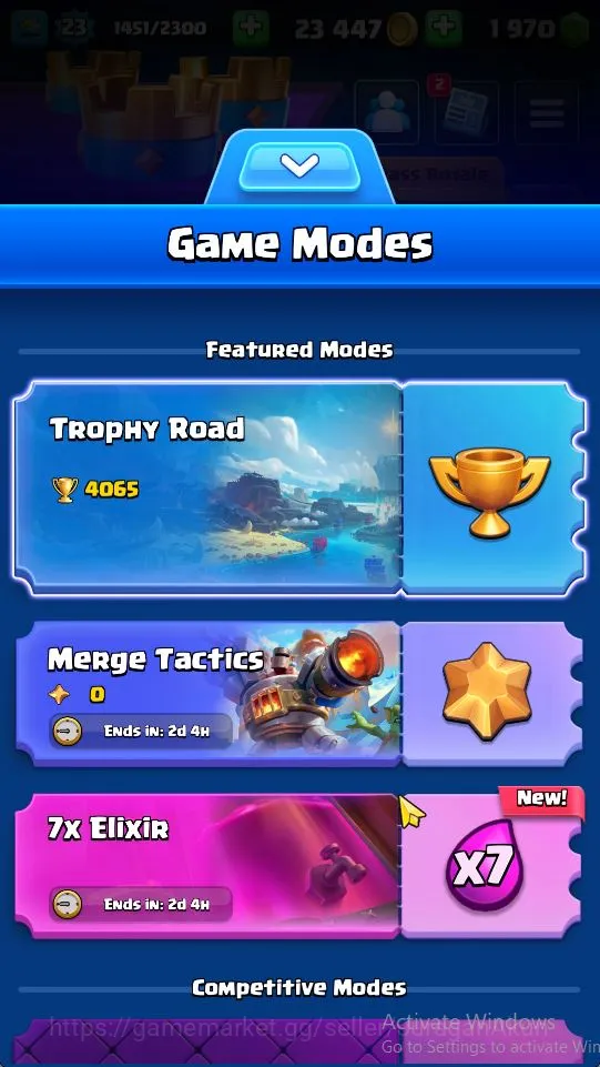 Clash Royale Accounts Midgame Lvl 23|Trophy 4065|KTL 9|Limited Skin| Card 70 | 2 Evo, 2 Legend, 19 Epic, 23 Rare, 26 Common 3