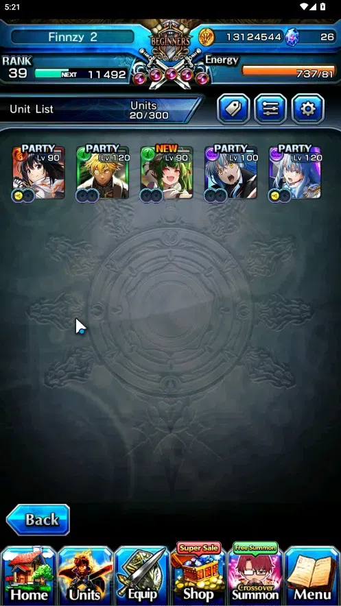 Grand Summoners Accounts End-Game Global|Rank 39|5 Ascend 2 TW|DL Rimuru+TW,DLS Rimuru+TW,Fen,Shizu,Anti Heroine Pola|Lpot 4