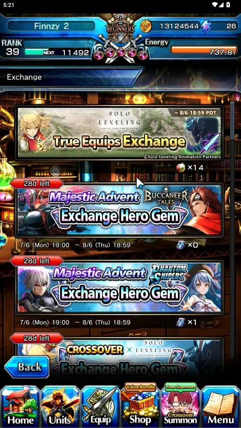 Grand Summoners Accounts End-Game Global|Rank 39|5 Ascend 2 TW|DL Rimuru+TW,DLS Rimuru+TW,Fen,Shizu,Anti Heroine Pola|Lpot 7