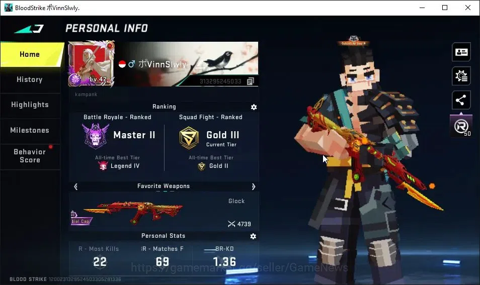 Blood Strike Accounts Collab Skin ASIA|Collab EVA[AK47-Asuka]|ETERNAL DEagle-Scorpius|6 ULTRA[ZERO,Kar98k,AUG,AK47,Etc]|2 2