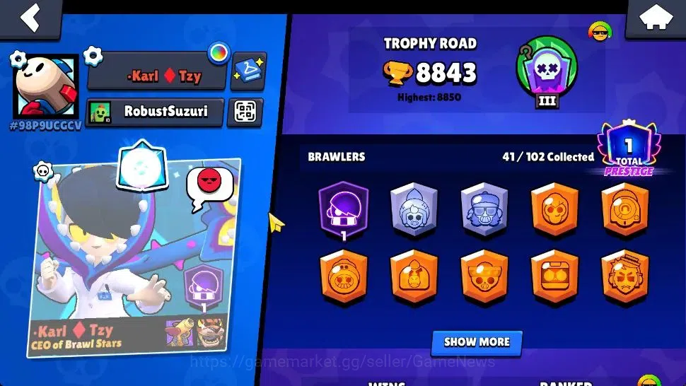 Brawl Stars Accounts 8843 Trophy|41 Brawlers 2 Max Lvl [Edgar,Mico]|1 P image 2