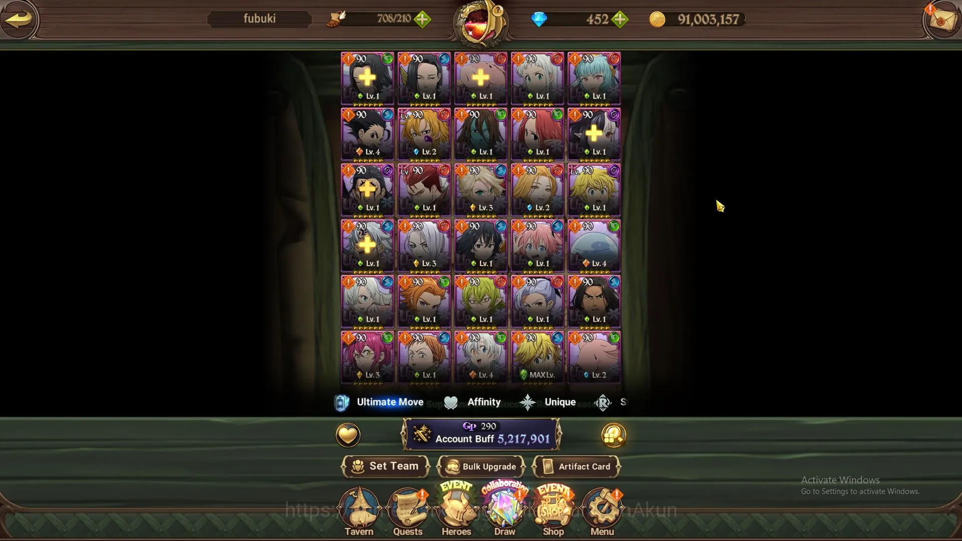The Seven Deadly Sins: Grand Cross Accounts Endgame ASIA|5,2M CC|6LR+9UR+ManyCollabs+452 4