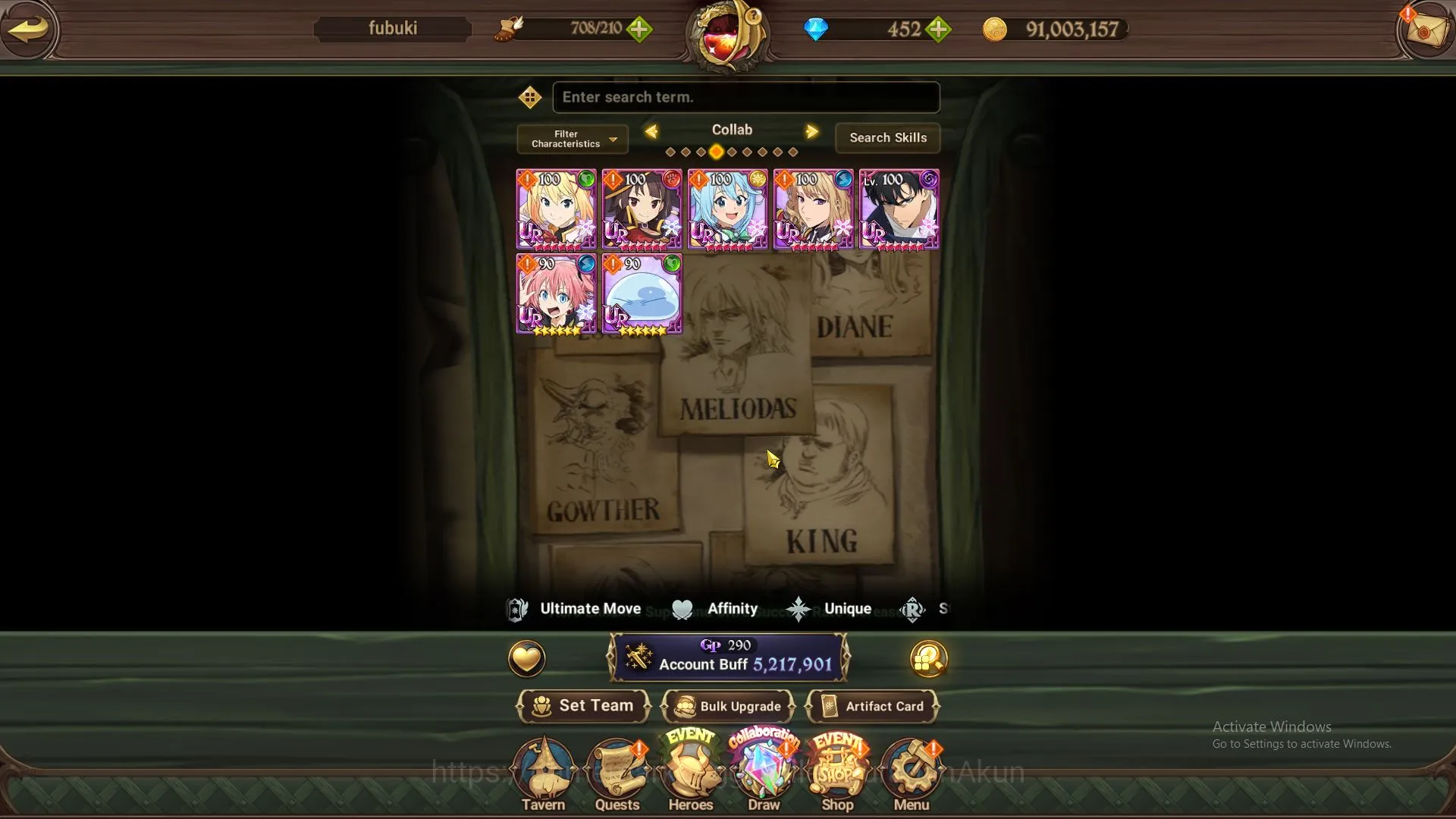The Seven Deadly Sins: Grand Cross Accounts Endgame ASIA|5,2M CC|6LR+9UR+ManyCollabs+452 6