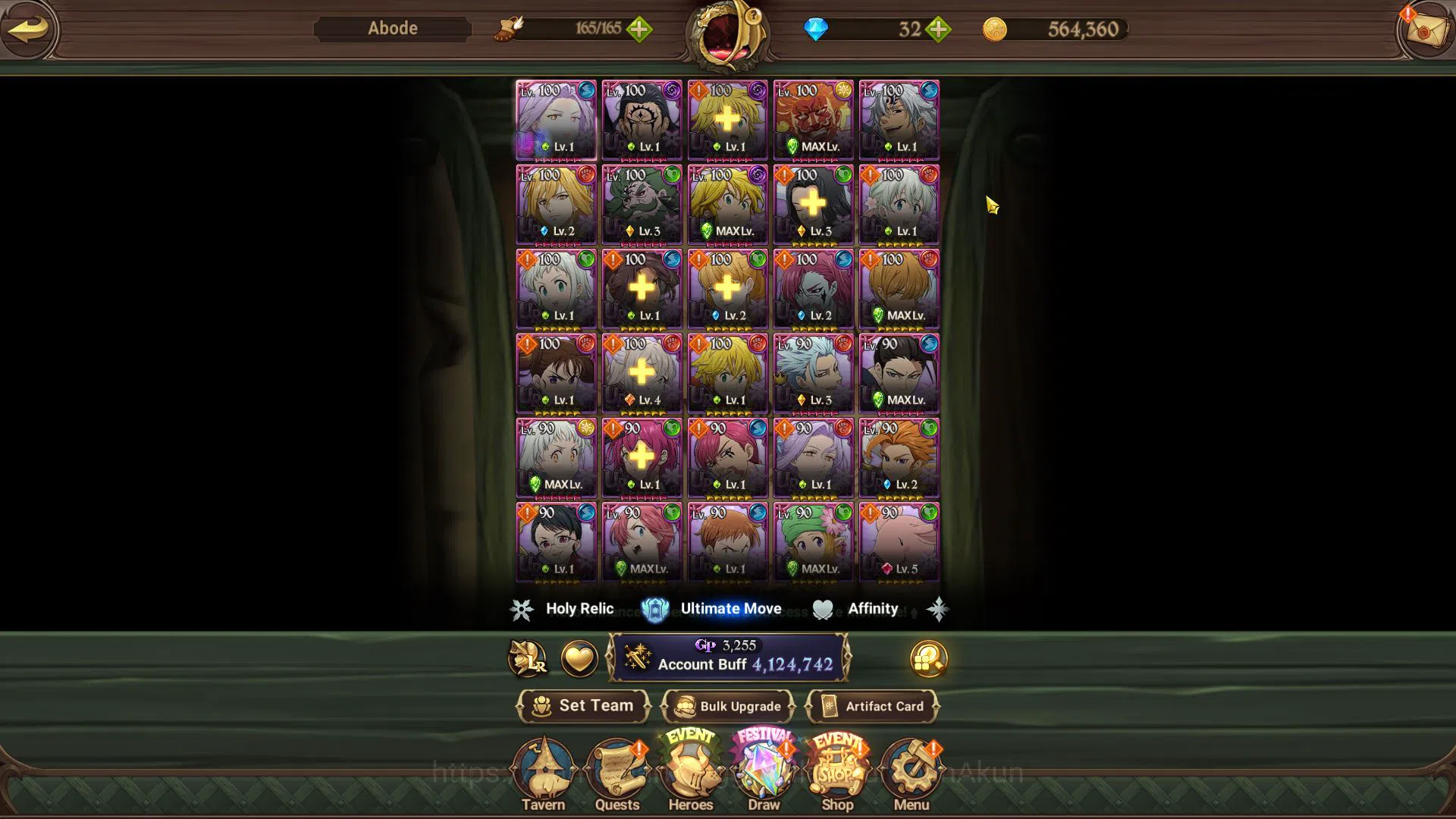 The Seven Deadly Sins: Grand Cross Accounts Midgame Asia|4,1M CC|5 UR+Many Collab[Aot,Tensura,Overlord,Re:Zero,Stranger 6
