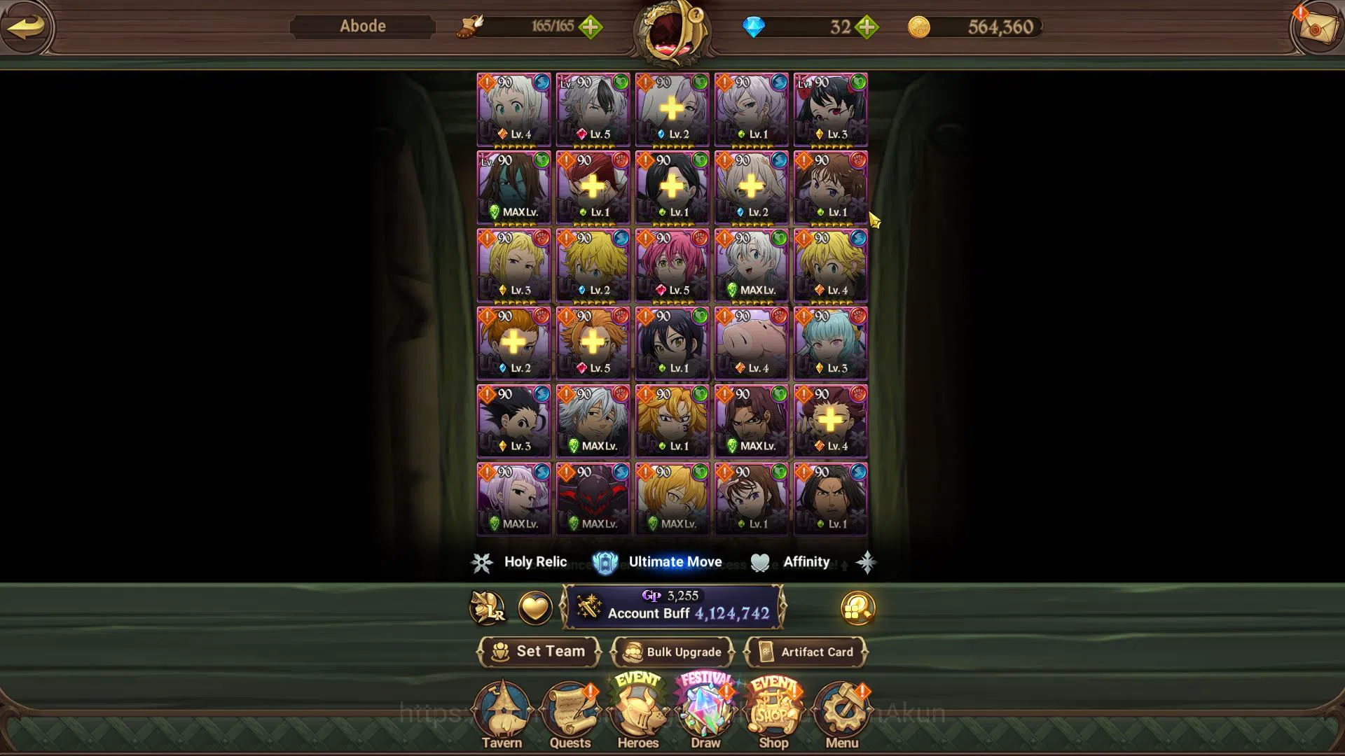 The Seven Deadly Sins: Grand Cross Accounts Midgame Asia|4,1M CC|5 UR+Many Collab[Aot,Tensura,Overlord,Re:Zero,Stranger 7