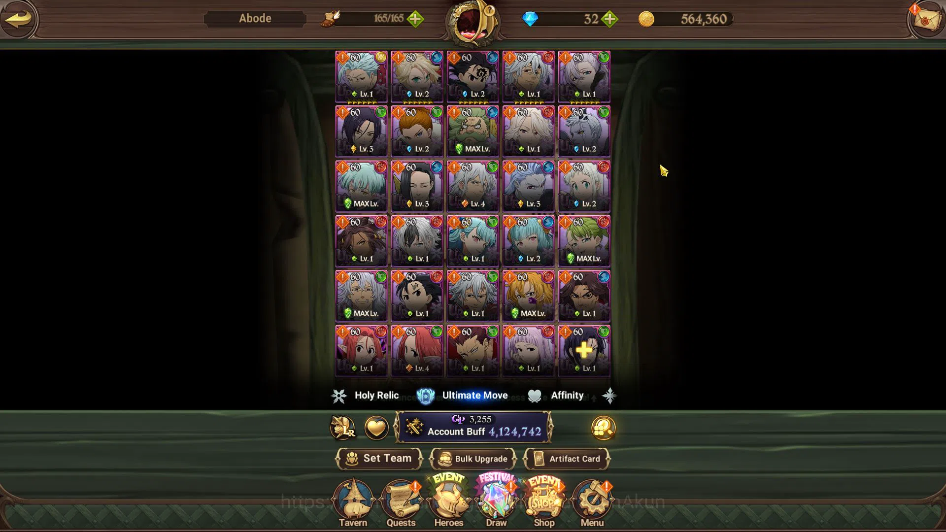 The Seven Deadly Sins: Grand Cross Accounts Midgame Asia|4,1M CC|5 UR+Many Collab[Aot,Tensura,Overlord,Re:Zero,Stranger 9