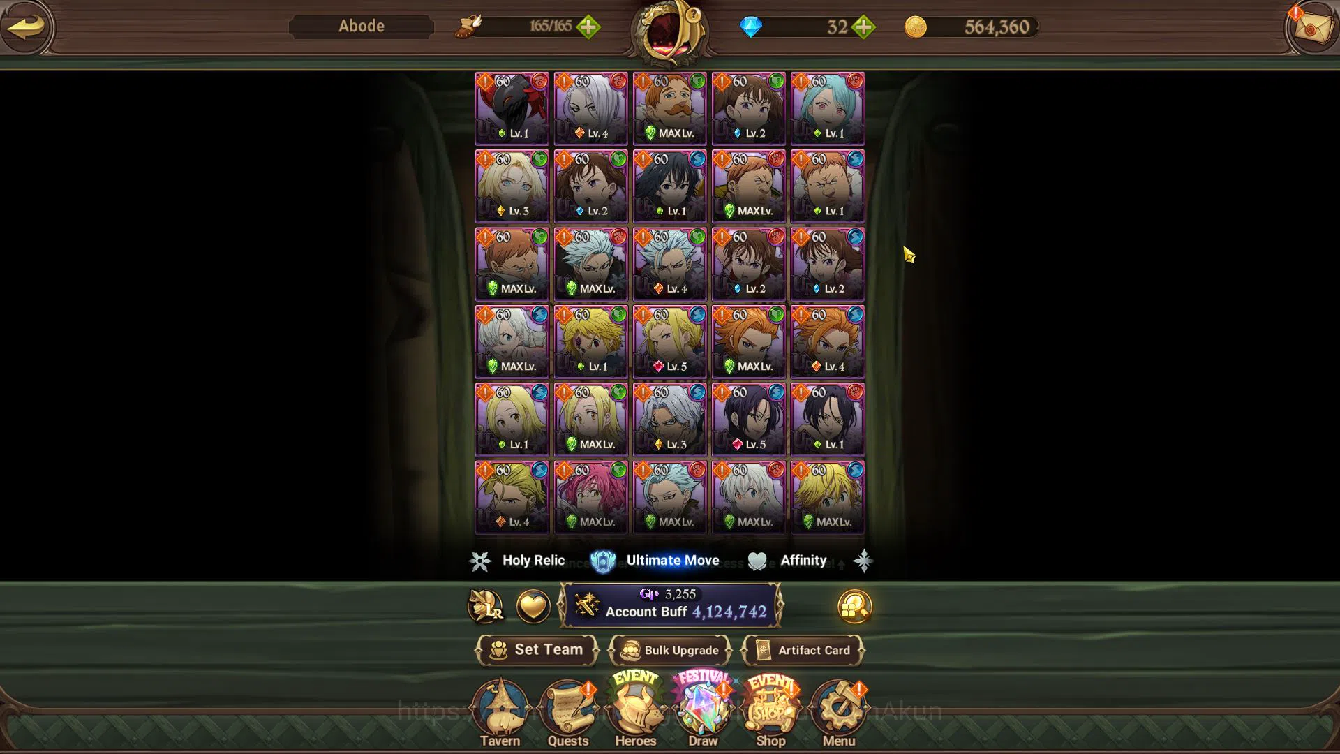 The Seven Deadly Sins: Grand Cross Accounts Midgame Asia|4,1M CC|5 UR+Many Collab[Aot,Tensura,Overlord,Re:Zero,Stranger 10
