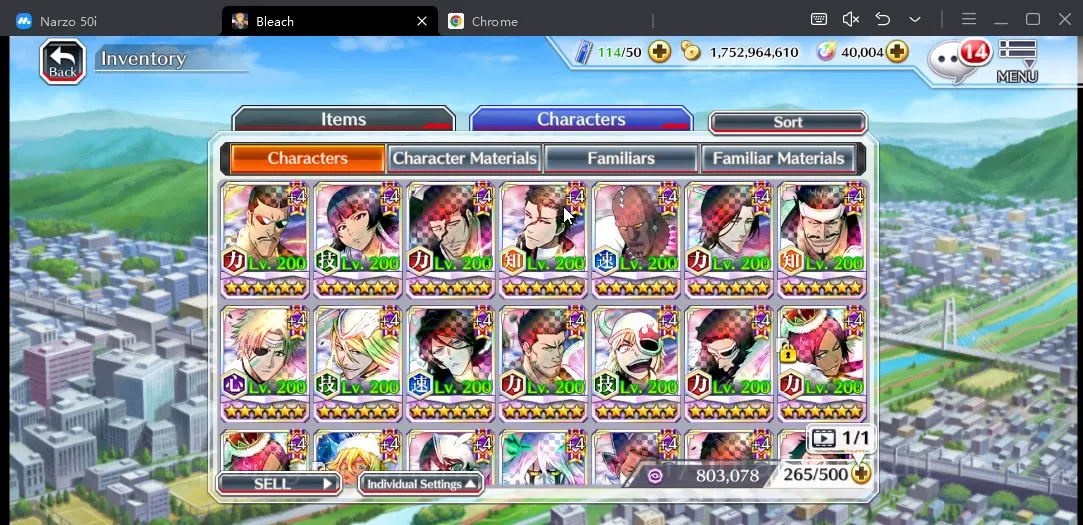 Bleach: Brave Souls Accounts Mid-Tier [GLOBAL] 40K Orbs | Rukia 10th,Nelliel+Rangiku Swimsuit25,Aizen Renewed,etc| Check SS 2