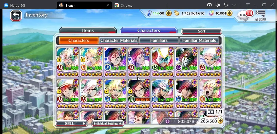 Bleach: Brave Souls Accounts Mid-Tier [GLOBAL] 40K Orbs | Rukia 10th,Nelliel+Rangiku Swimsuit25,Aizen Renewed,etc| Check SS 3