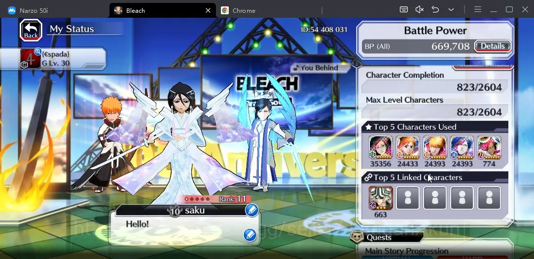 Bleach: Brave Souls Accounts Mid-Tier [GLOBAL] 40K Orbs | Rukia 10th,Nelliel+Rangiku Swimsuit25,Aizen Renewed,etc| Check SS 5